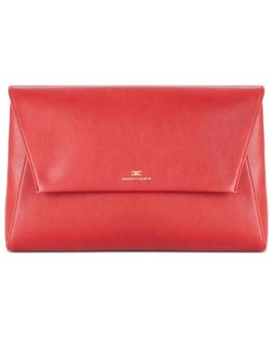 Elisabetta Franchi Leather Clutch Bag - Red