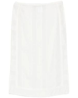 Low Classic Layered Midi Skirt - White