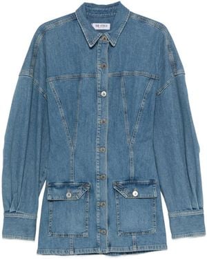 The Attico Buttoned Mini Dress - Blue