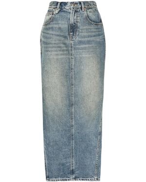 R13 Devon Mid-Rise Maxi Skirt - Blue
