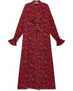 Maliparmi Robe Volantée Lily À Fleurs - Red