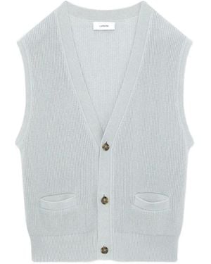 Lardini V-Neck Vest - White