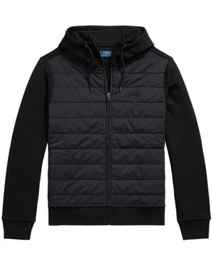 Polo Ralph Lauren Hybrid Jacket With Hood And Zipper - Black