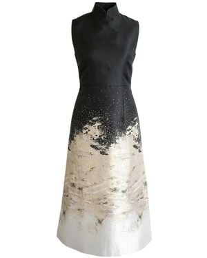 QIPOLOGY Gradient Jacquard Midi Qipao - White
