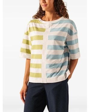 Saint James Estelle Striped Panelled T-Shirt - Grey
