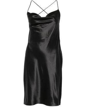 Saint Laurent Cowl-Neck Backless Mini Dress - Black