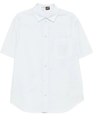 Loewe Camisa Con Anagrama Bordado De Manga Corta - Blanco