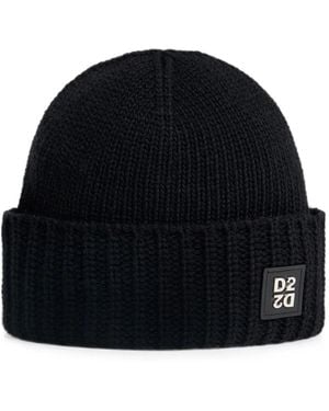 DSquared² Berretto D2 Upside Down - Nero