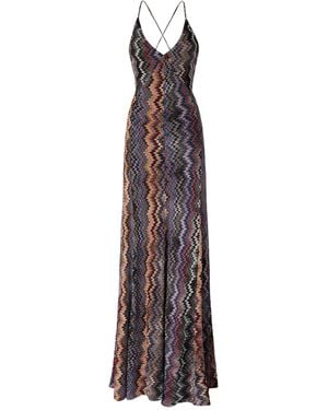 Missoni Zigzag-Pattern Maxi Dress - Purple