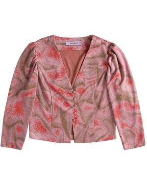 MACCAPANI Cocs V-Neck Print Jacket - Pink