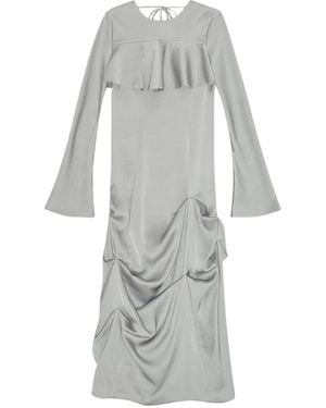 Ganni Ruffled Midi Dress - Grey