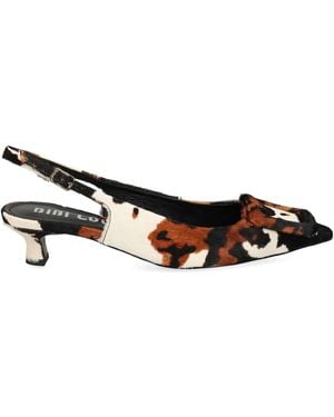 Bibi Lou Buckle Slingback Court Shoes - White