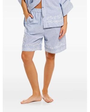 Agua Bendita Malaga Striped Shorts - Blue