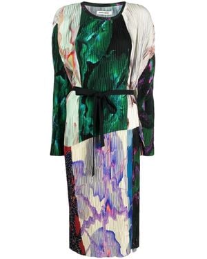 Henrik Vibskov Plissé-Effect Midi Dress - Green