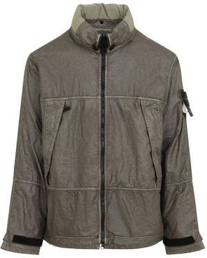 Stone Island コンパスバッジ ミリタリージャケット - ブラウン