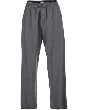 MSGM Pantaloni Con Vita Elasticizzata - Grigio