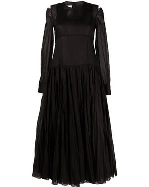 Jil Sander Pleat-Detail Midi Dress - Black