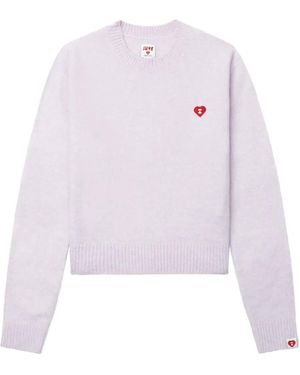 AAPE BY A BATHING AP Heart-Patch Crew-Neck Jumper - White