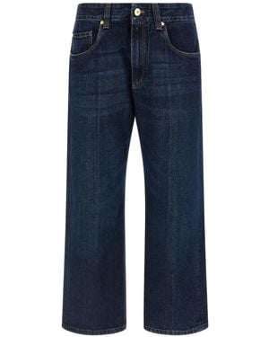Brunello Cucinelli Vaqueros Monile Con Efecto Lavado - Azul