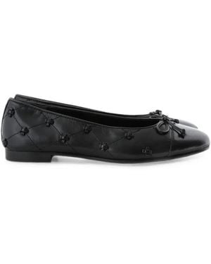 Tory Burch Bunny Knot Cap-Toe Ballet Flat - Black