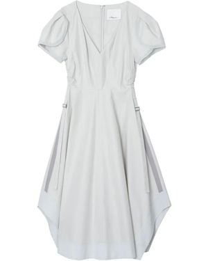 3.1 Phillip Lim Asymmetrische Jurk Met Pofmouwen - Wit