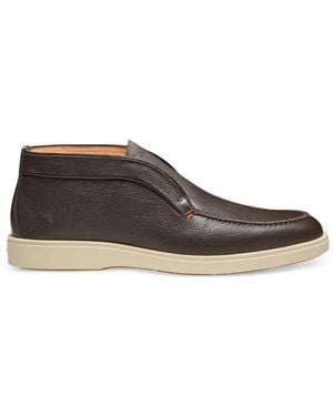 Santoni Desert Boots Van Bewerkt Leer - Bruin