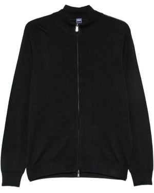 Fedeli Zip-Up Knitted Jumper - Black