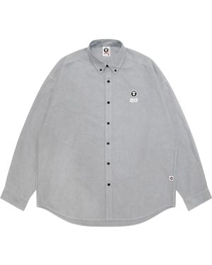 Aape By A Bathing Ape Embroidered-Logo Shirt - Grey