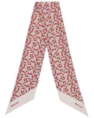 Bally Micro-Flowers Neck Bow - Red