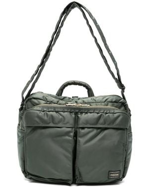 Porter-Yoshida and Co Tanker Logo-Patch Shoulder Bag - Grey