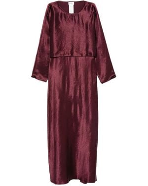 Marella Satin Long-Sleeve Dress - Red