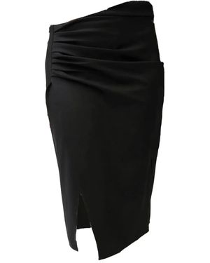 VIVEH Hadar Draped Side-Split Skirt - Black