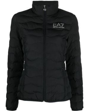 EA7 Logo Down Jacket - Black