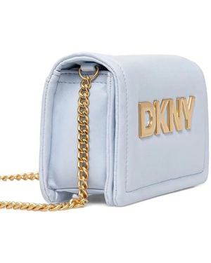 DKNY Logo-Plaque Chain-Strap Mini Bag - Blue
