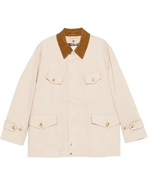 Mackintosh Jedburgh Corduroy-Collar Flap-Pockets Jacket - Natural