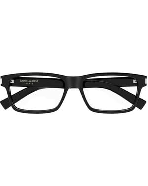 Saint Laurent Rectangle-Frame Glasses - Black