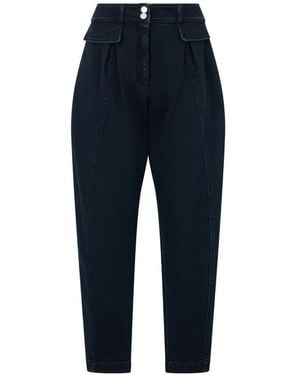 Alberta Ferretti Pleat-Detail Trousers - Blue