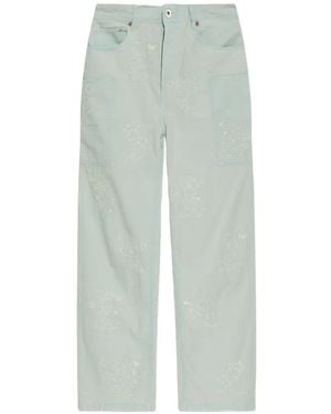 KENZO Embroidered Five-Pocket Jeans - Green