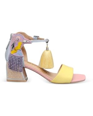 Kat Maconie Bird-Embellishment Sandals - Metallic