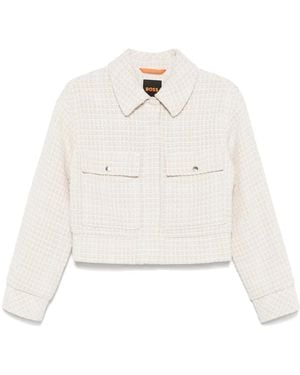 BOSS Interwoven-Design Jacket - White