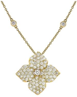 Piranesi Large Fiore Flower-Pendant Diamond Necklace - Metallic