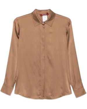 Max Mara Camisa De Seda - Marrón