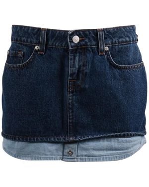 7 For All Mankind Double-Layer Denim Skirt - Blue