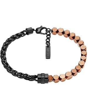 DIESEL Pulsera de cadena con cuentas - Blanco