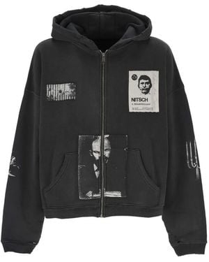 Enfants Riches Deprimes Patchwork-Print Zip-Up Hoodie - Black