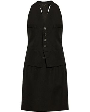 DSquared² V-Neck Wool Dress - Black