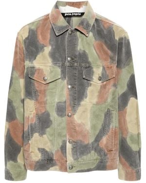 Palm Angels Jeansjacke Mit Camouflagemuster - Grün