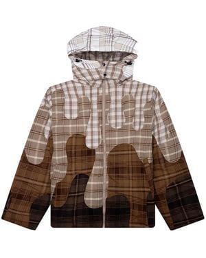 Kidsuper Kapuzenjacke Mit Karomuster - Braun