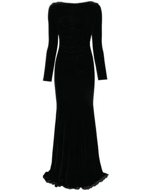 Nissa Backless Velvet Maxi Dress - Black