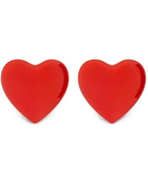 Moschino Heart-Motif Clip-On Earrings - Red